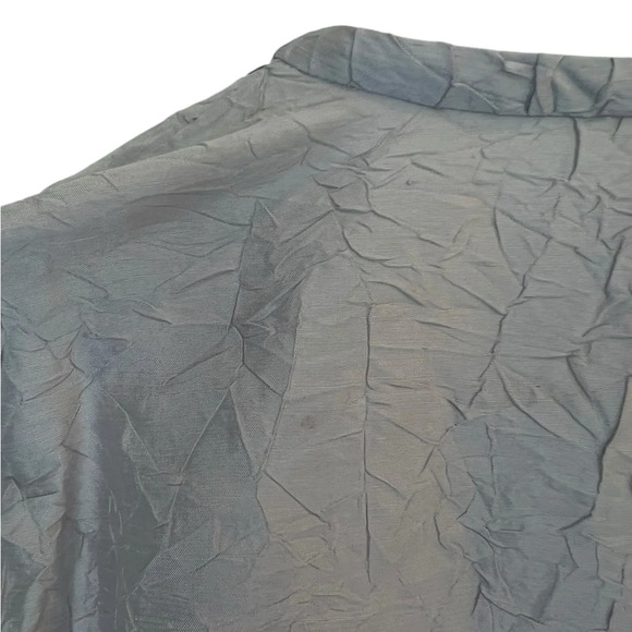 Eileen Fisher Crinkle Texture 100% Silk Button Jacket & Tank Top Set Silver Sz S - Picture 13 of 13